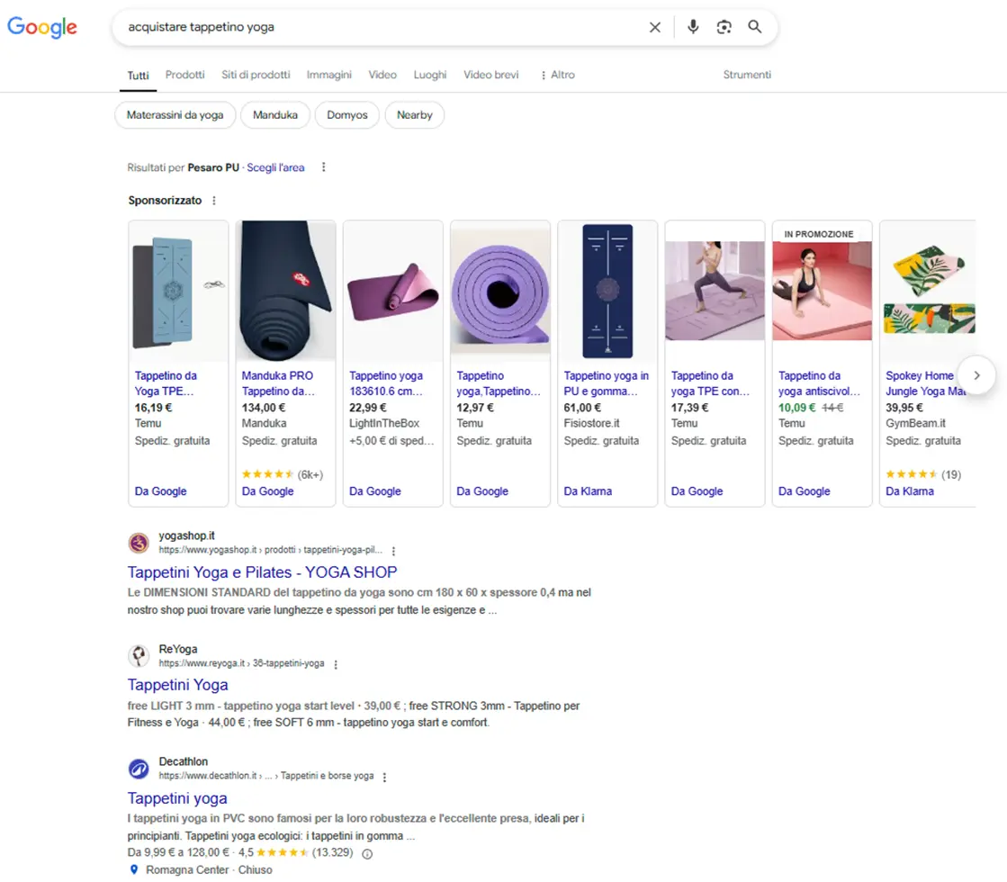 ricerca di tipo transazionale con intento di acquisto esempio di ricerca con query transazionale acquistare
