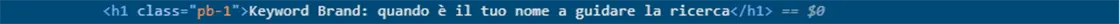 Evidenziazione del tag H1 in una pagina HTML o nell'editor WordPress